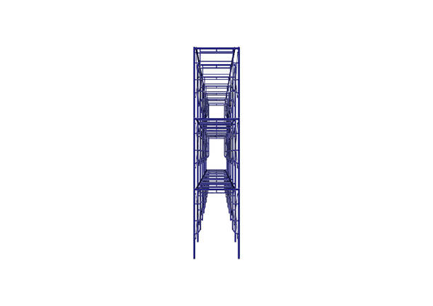 istock Scaffolding frame 3 floors Japanese standard type isolated on white background. Can be fill dimension or other safety standard by user. Use for construction content or scaffolding rental vendor. 1028056406