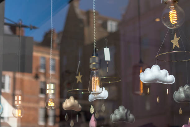 istock Decorative lamps and clouds in a store 1028056656