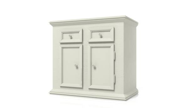 istock 3D rendering of white wooden cupboard, on a white background 1028056712