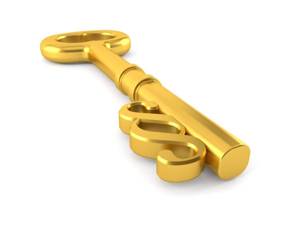 istock Paragraph symbol with golden key 1028059286