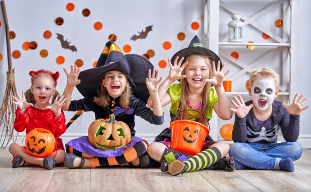 istock children on Halloween 1028064626