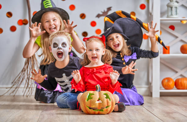 istock children on Halloween 1028064628
