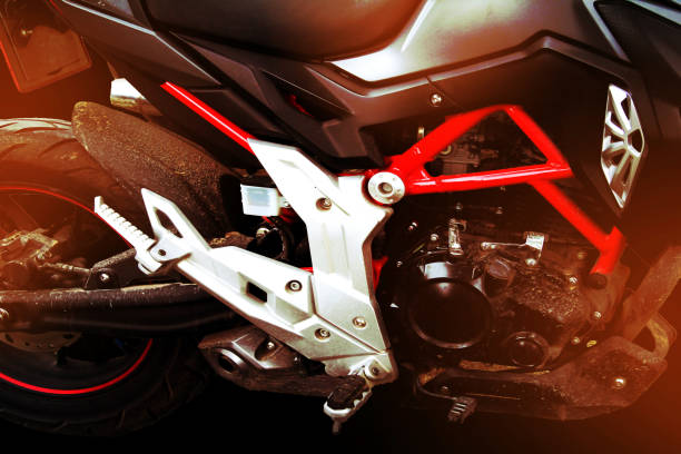 istock Part of Motorcycle at night background. 1028064938