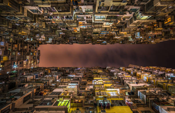 istock Overcrowded residential building in Hong Kong 1028081352