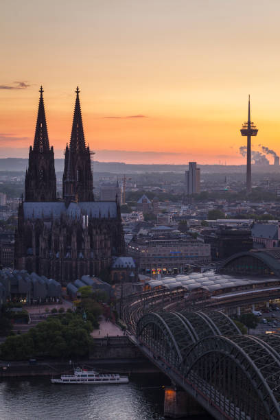 istock Aerial view of Cologne at dusk 1028082032