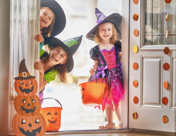 istock children on Halloween 1028085562