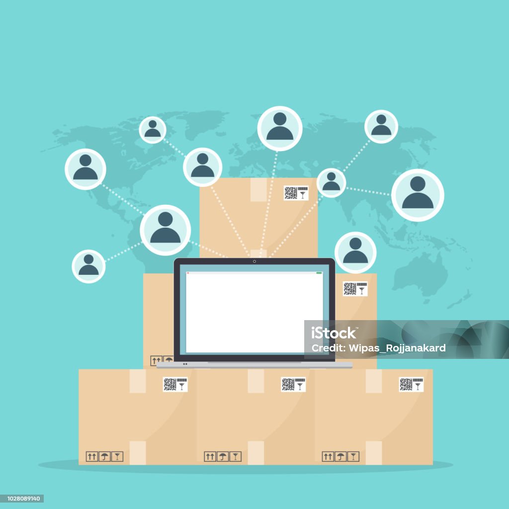 Vector Illustration Of Customer Network Scheme Stock Illustration ...