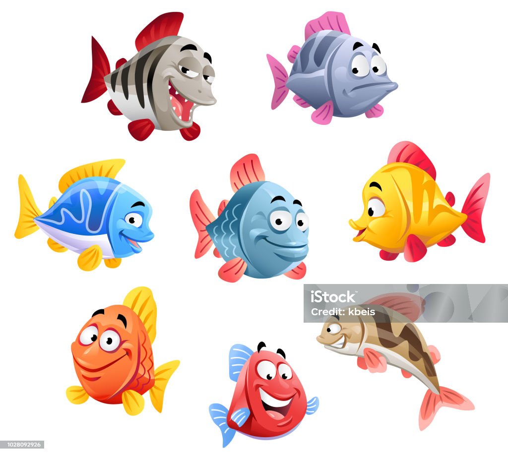 Cute Fish Stock Illustration - Download Image Now - Fish, Cartoon ...