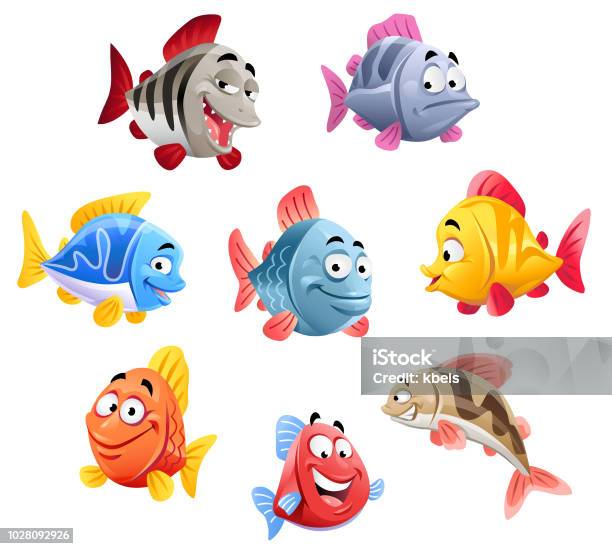 Cute Fish Stock Illustration - Download Image Now - Fish, Cartoon, Animal