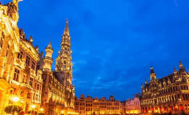 istock Brussels Belgium , Grand place  in summer twilight 1028095566