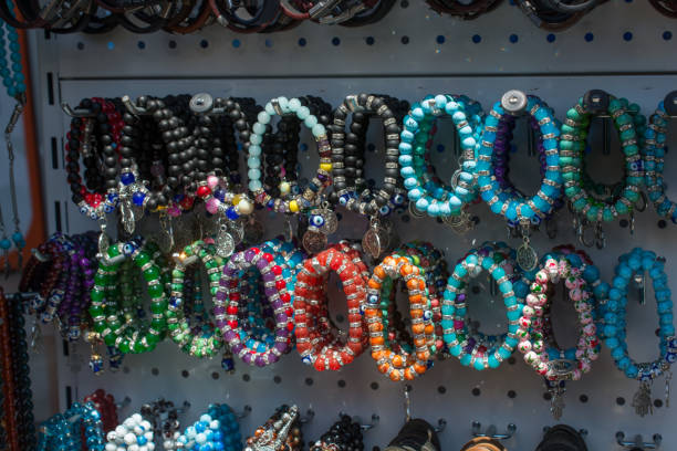 istock Bracelet made of colorful beads 1028096480