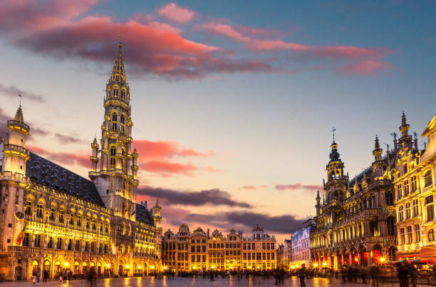 istock Brussels Belgium , Grand place  in summer twilight 1028101078