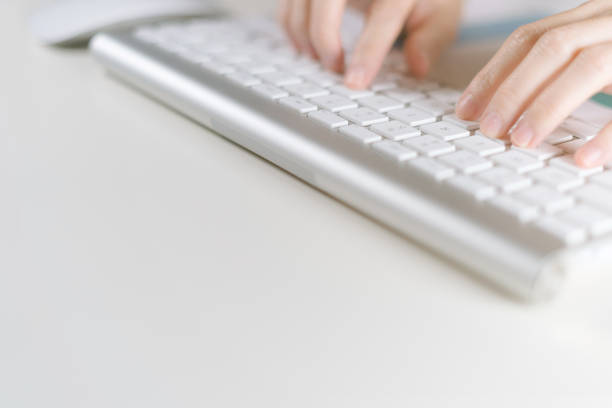 istock Business female hand working with keyboard computer in office 1028105340