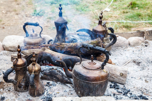 istock six copper kettles on the stake 1028107978