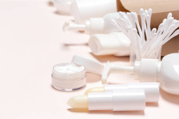 istock Cosmetic beauty products and accessories with copy space 1028112070