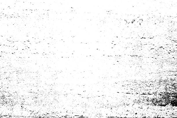 Distressed Overlay Texture Distress urban used texture. Grunge rough dirty background. Brushed black paint cover. Overlay aged grainy messy template. Renovate wall frame grimy backdrop. Empty aging design element. EPS10 vector. speck of dust stock illustrations