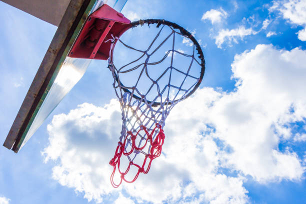 istock Basketball hoop on  blue sky 1028116000