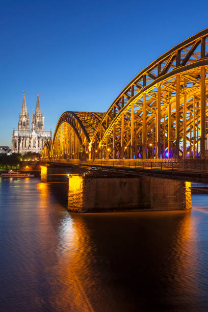istock Hohenzollern Bridge illuminated at night, Cologne, Germany 1028118996