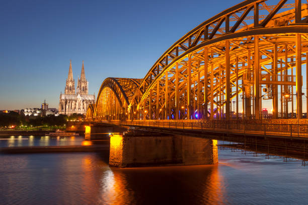 istock Hohenzollern Bridge illuminated at night, Cologne, Germany 1028119110