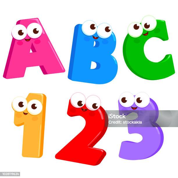 Cartoon Letters And Numbers Stock Illustration - Download Image Now -  Alphabet, Cartoon, Characters - iStock