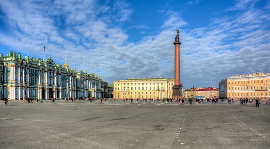 Alexander column on Palace square, Saint Petersburg, Russia