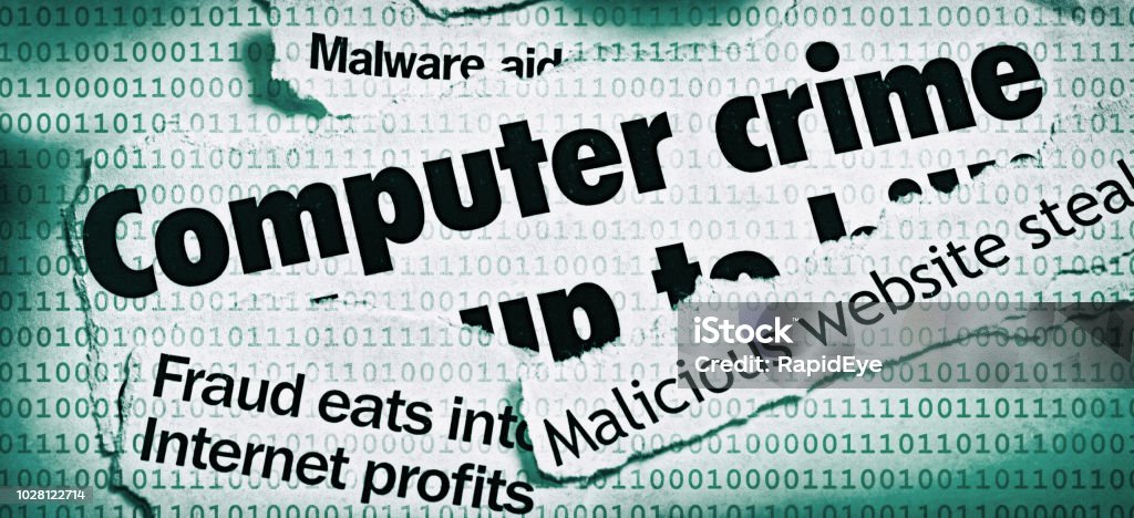 Computer Code Newspaper Headlines On Computer Crime On Binary Code Background Stock Photo ...