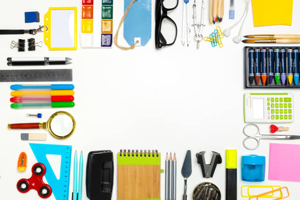 istock Overhead shot of school supplies 1028124246