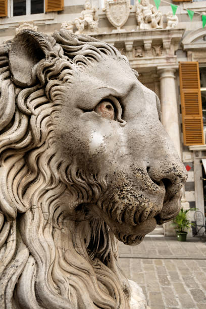 istock Lion Statue - Cathedral St. Lawrence Genova 1028127664