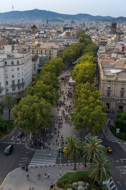 istock Barcelona sky views of Les Rambles 1028128342
