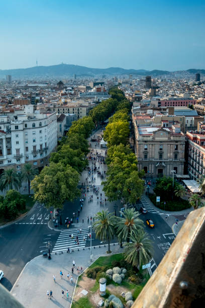 istock Barcelona sky views of Les Rambles 1028130570