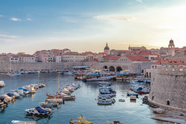 istock Old town Dubrovnik and the harbour 1028139362