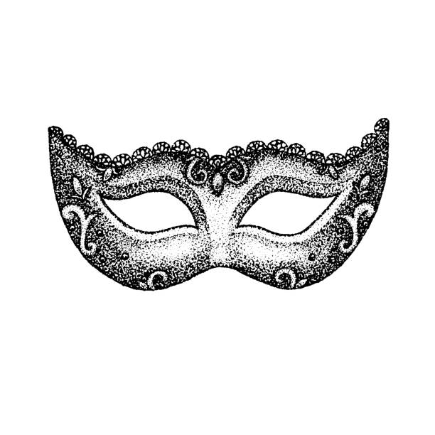 illustrations, cliparts, dessins animés et icônes de masque dotwork vintage - mask mardi gras masquerade mask vector