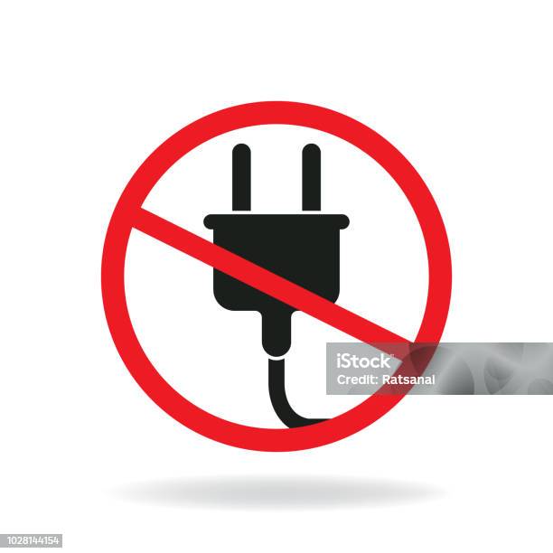 No Plugging Usb Sign No Plug Sign Stock Illustration - Download Image Now - Computer Graphic ...