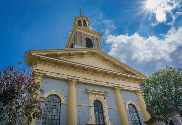 istock beautiful modern church architecture building front view on a sunny day 1028155518