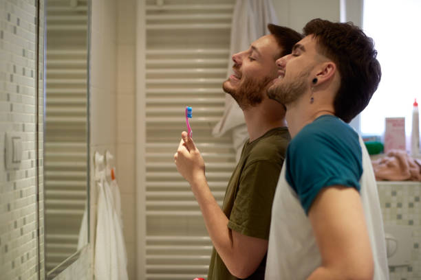 istock Gay couple in the bathroom 1028163802
