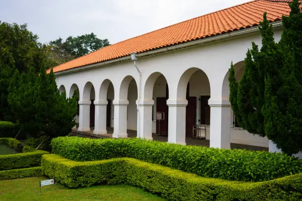 Photo of Old colonial house former Tamsui Customs Officers Residence nicknamed Little White House in Tamsui New Taipei Taiwan