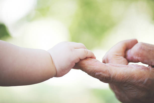 istock Baby hand and grandmother hand 1028208828