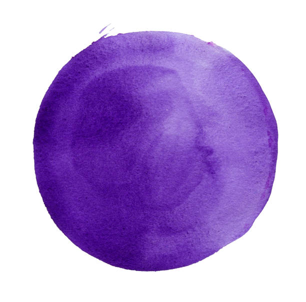purple watercolor circle - paint watercolor painting circle splashing imagens e fotografias de stock