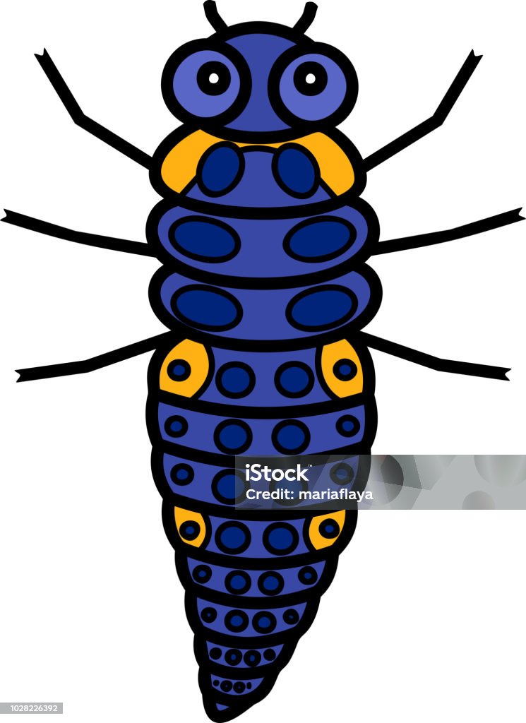 Stylized Blue Cartoon Larva Of Ladybird On White Background Stock Illustration - Download Image Now - iStock Stylized Blue Cartoon Larva Of Ladybird On White Background Stock Illustration - Download Image Now - iStock