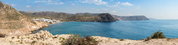 Panorama of Playa de lLas Negras, Cabo de Gata, Spain, is situated in Las Negras in the most south-eastern part of Spain.