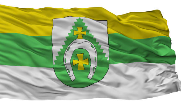 istock Klicau City Flag, Belarus, Isolated On White Background 1028230604