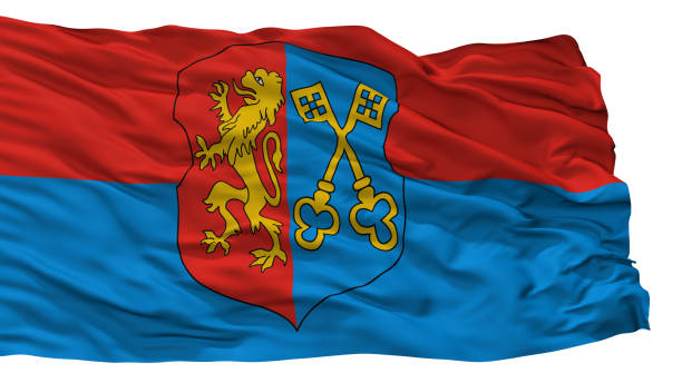 istock Lida City Flag, Belarus, Isolated On White Background 1028230662