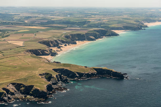 istock Aerial view Bedruthan steps, Mawgan Porth towards Watergate Bay, Cornwall 1028234238