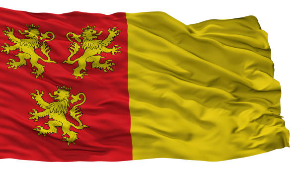 Chievres City Flag, Country Belgium, Isolated On White Background, 3D Rendering