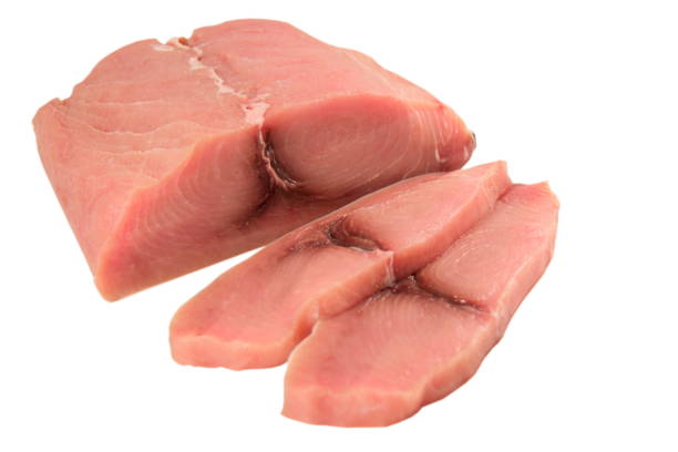 istock Sliced Swordfish fillet, isolated on white. 1028234542