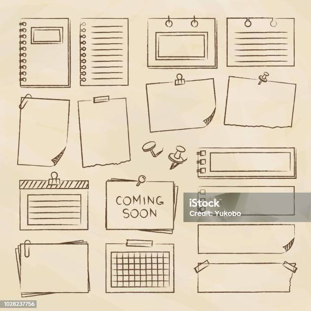 Handwritten Note Examples One Line Handwritten Note Set Stock Illustration - Download Image Now ...