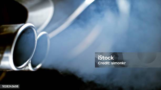 Closeup Of Car Exhaust Pipe Stock Photo - Download Image Now - Car, Exhaust Pipe, Fumes