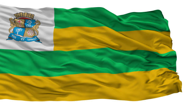 Aracaju City Flag, Country Brasil, Isolated On White Background, 3D Rendering