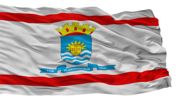 istock Florianopolis City Flag, Brasil, Isolated On White Background 1028244438