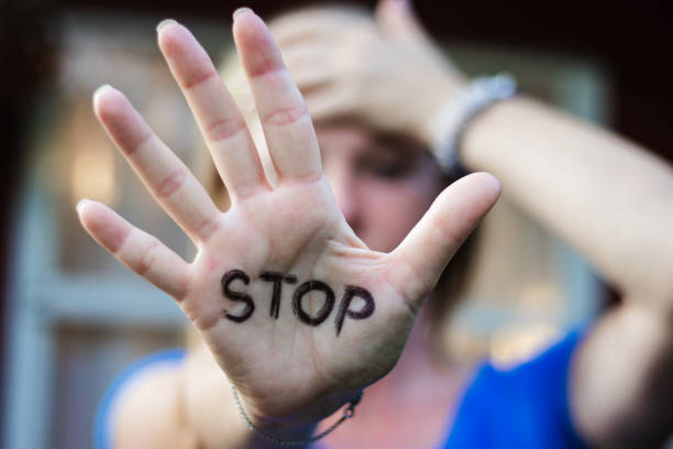 istock Stop domestic viloence against women. 1028249070